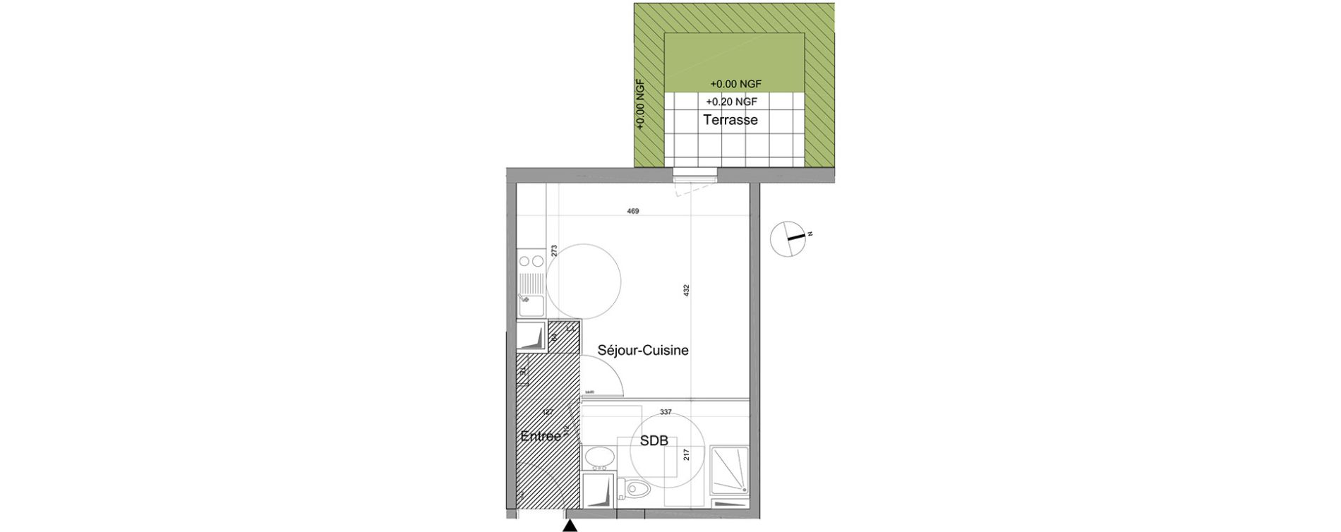 Appartement T1 de 28,88 m2 &agrave; Gagny Centre