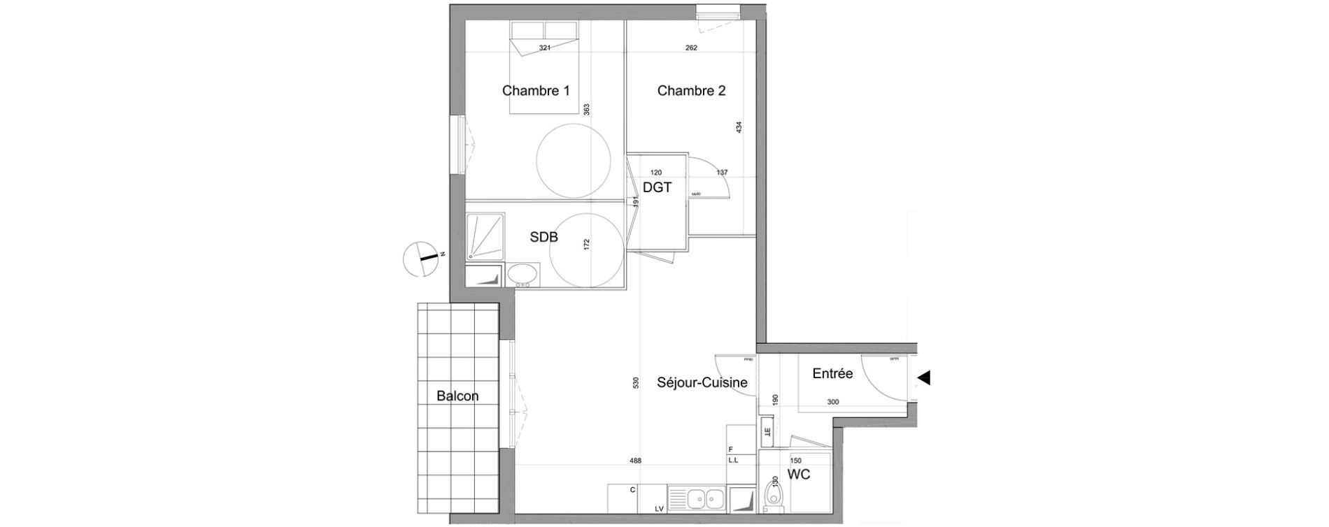 Appartement T3 de 59,05 m2 &agrave; Gagny Centre