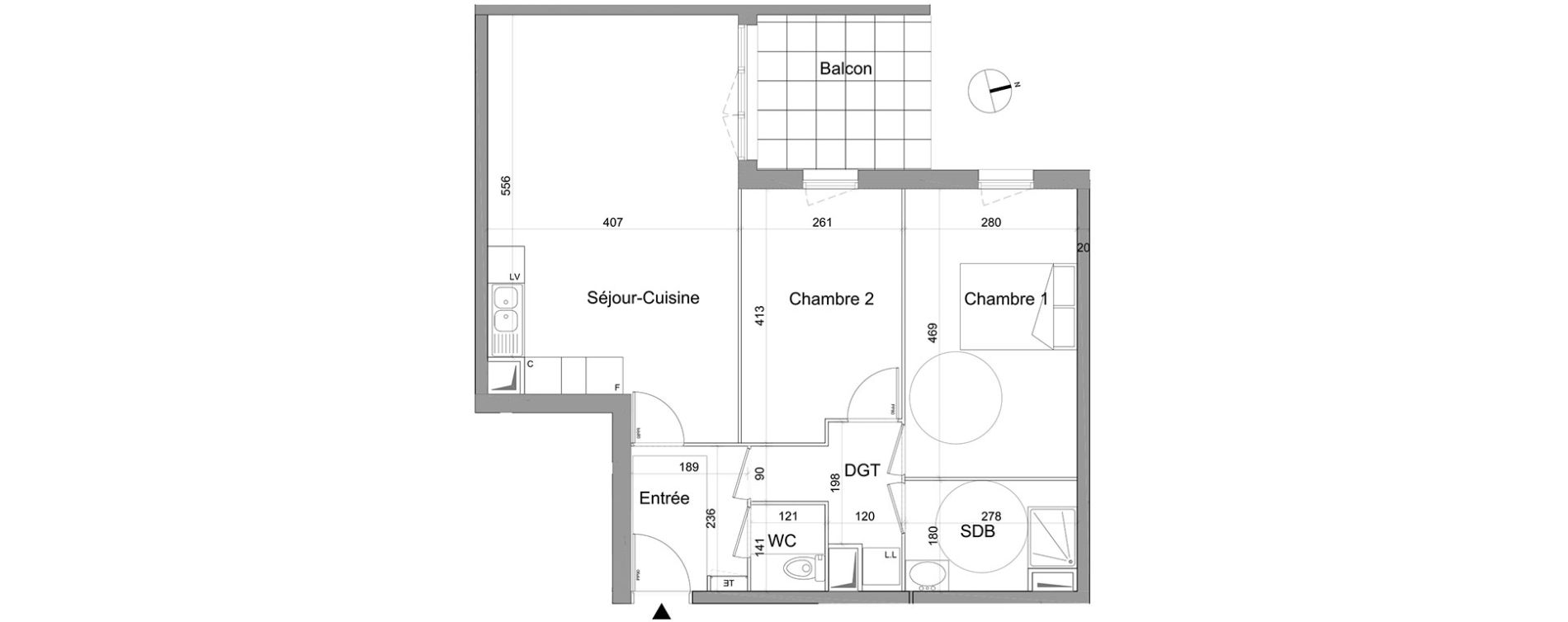 Appartement T3 de 64,28 m2 &agrave; Gagny Centre