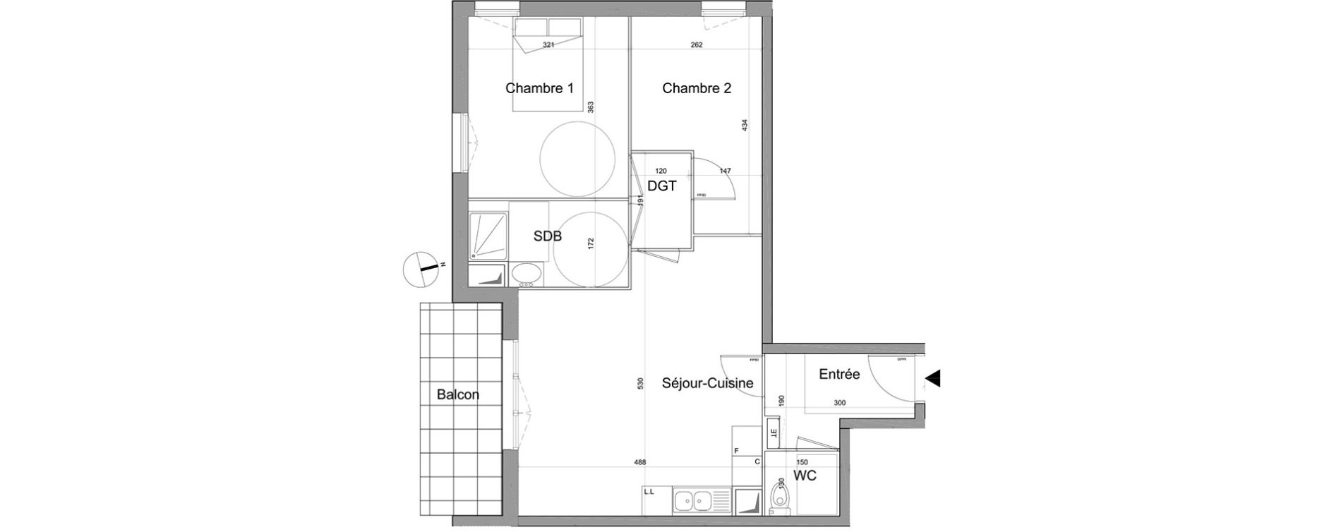 Appartement T3 de 59,03 m2 &agrave; Gagny Centre
