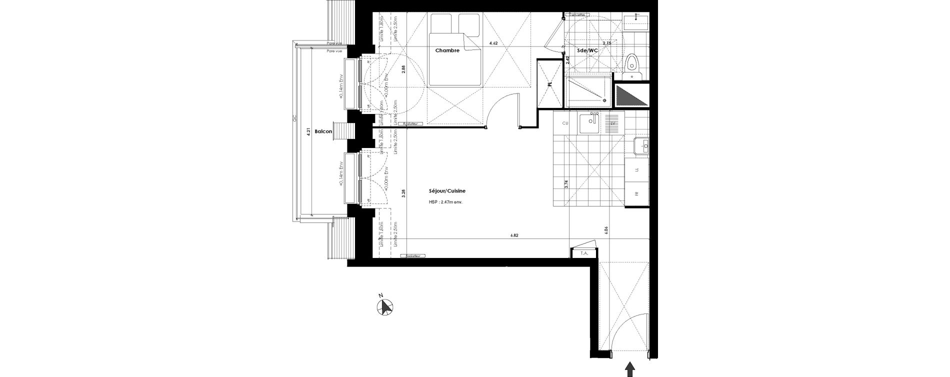 Appartement T2 de 45,20 m2 &agrave; Gagny Centre