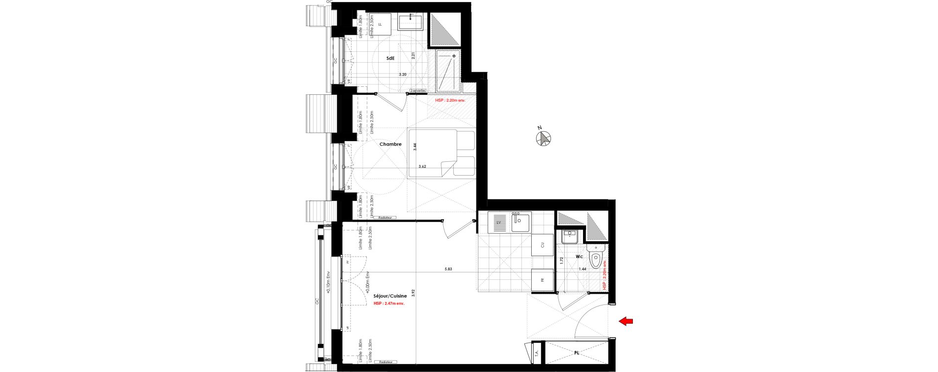 Appartement T2 de 45,70 m2 &agrave; Gagny Centre