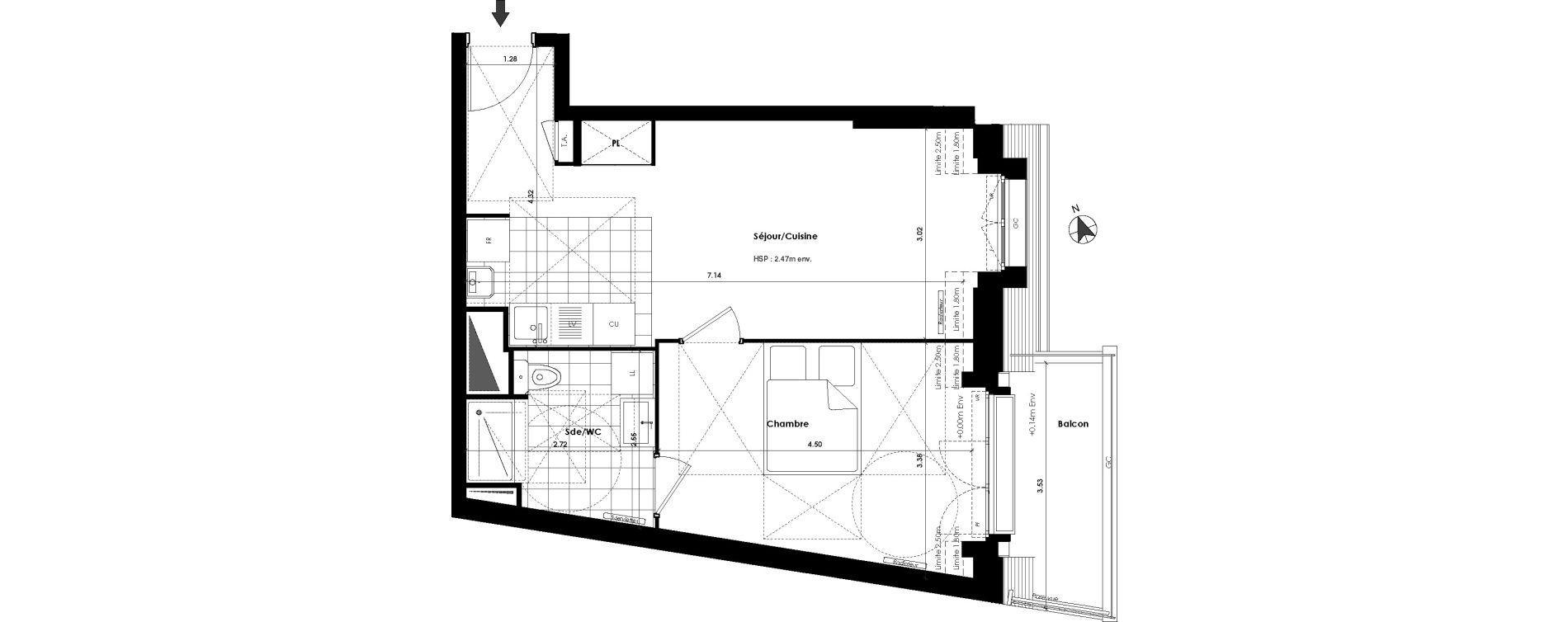 Appartement T2 de 43,50 m2 &agrave; Gagny Centre