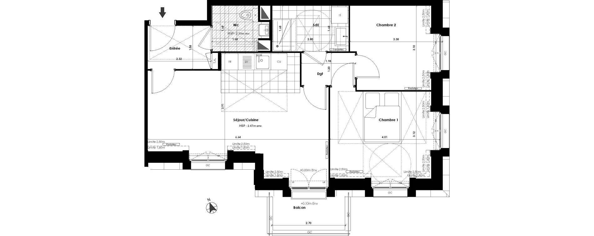 Appartement T3 de 59,50 m2 &agrave; Gagny Centre