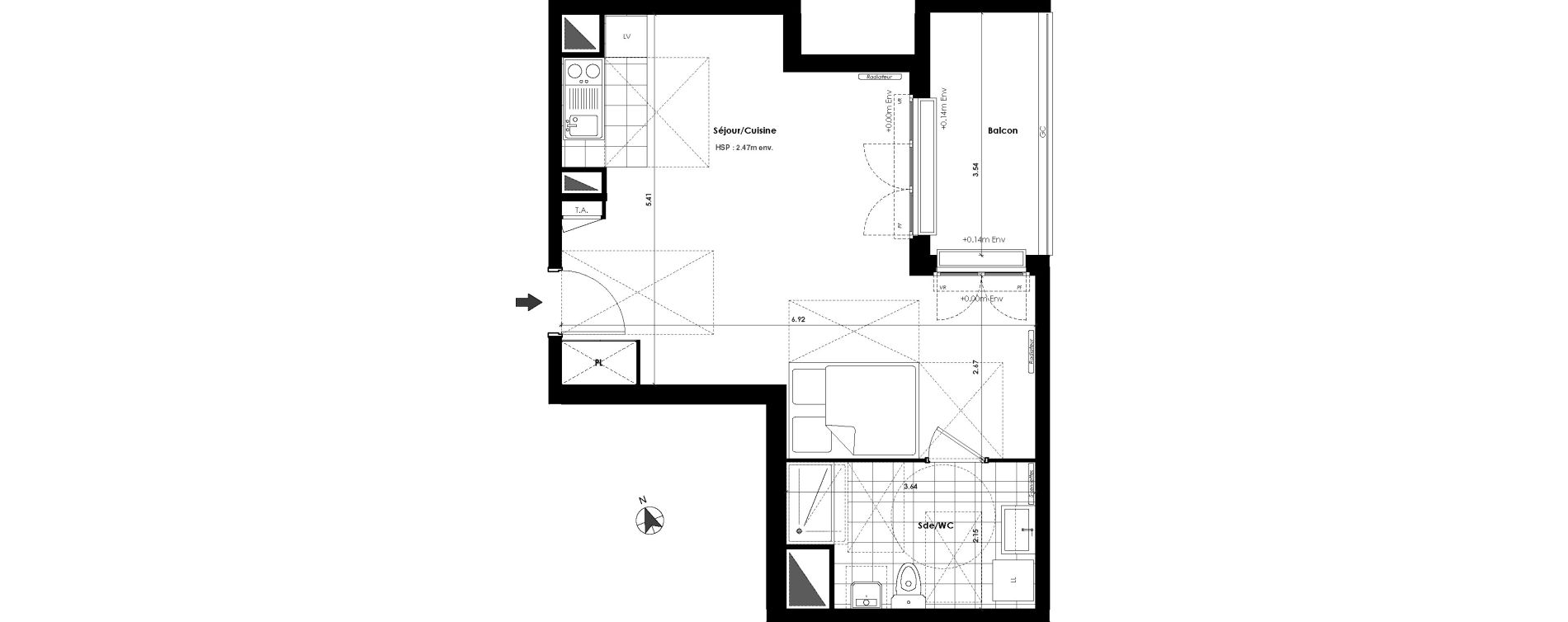 Appartement T1 de 39,00 m2 &agrave; Gagny Centre