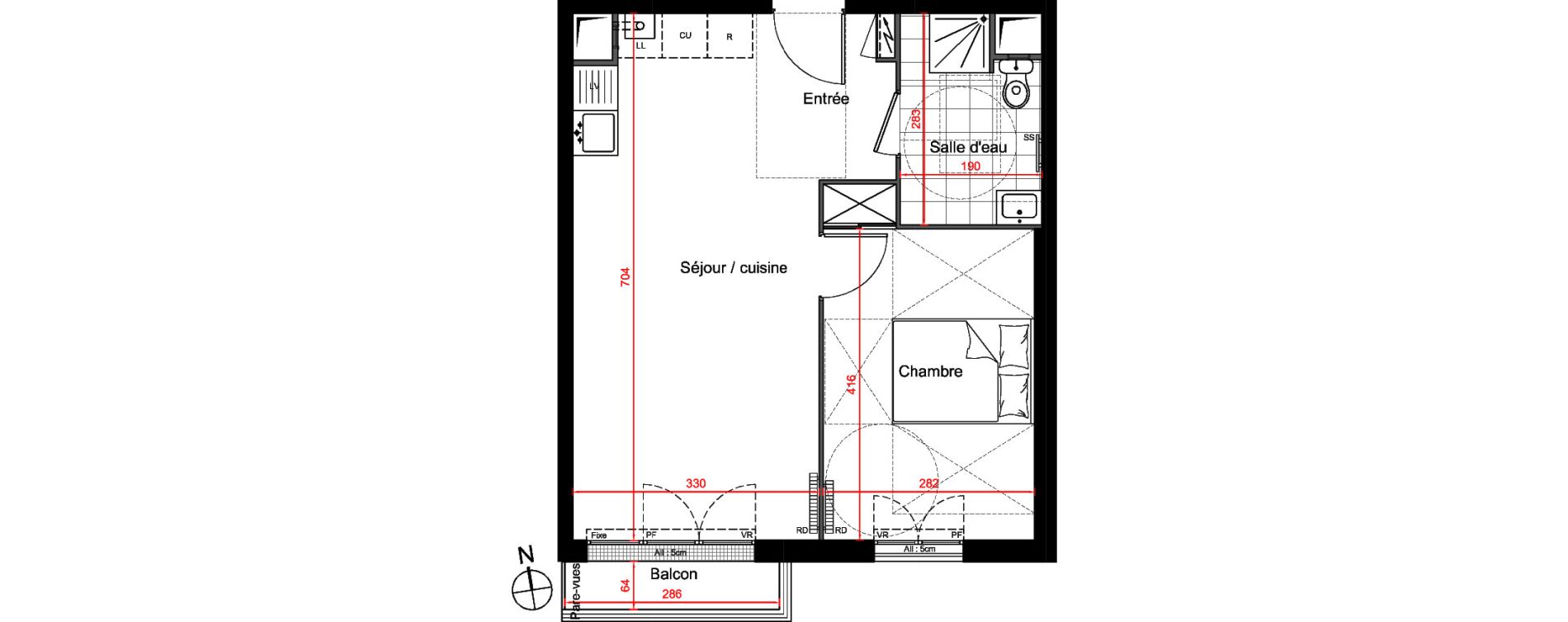 Appartement T2 de 42,15 m2 &agrave; Gagny Centre