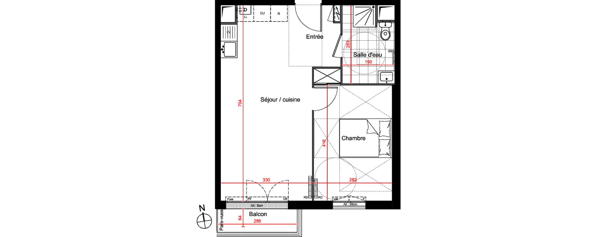 Appartement T2 de 42,15 m2 &agrave; Gagny Centre