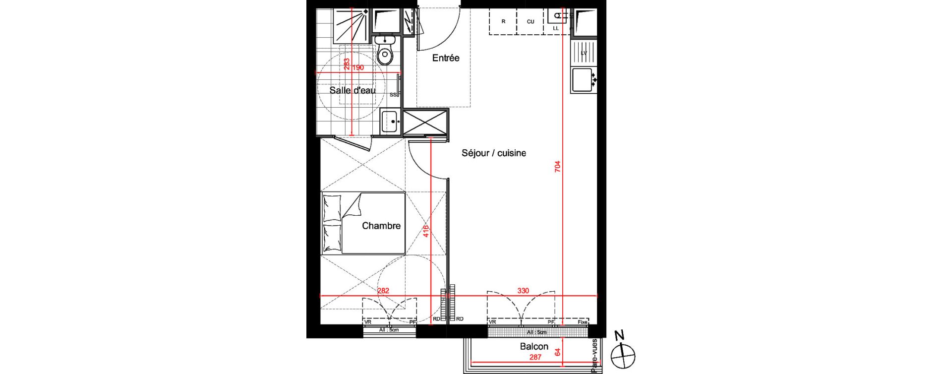 Appartement T2 de 42,16 m2 &agrave; Gagny Centre