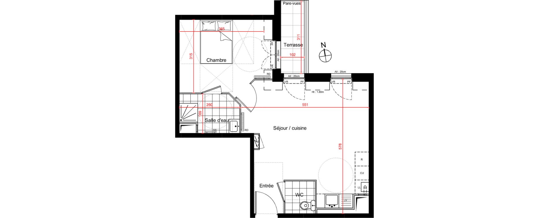 Appartement T2 de 42,72 m2 &agrave; Gagny Centre