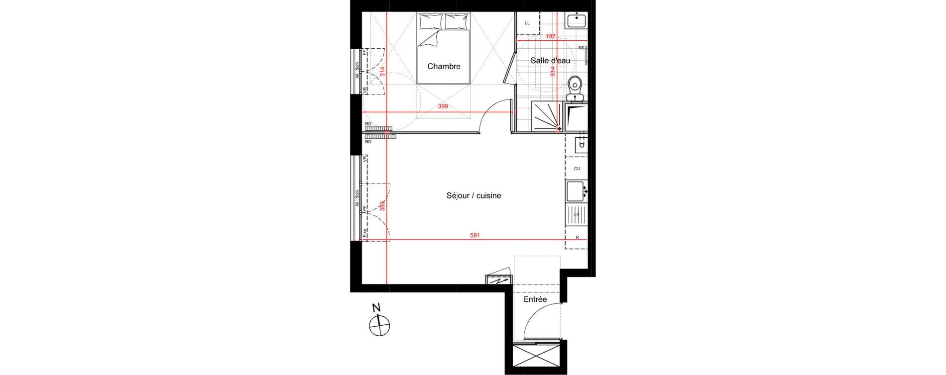 Appartement T2 de 43,32 m2 &agrave; Gagny Centre