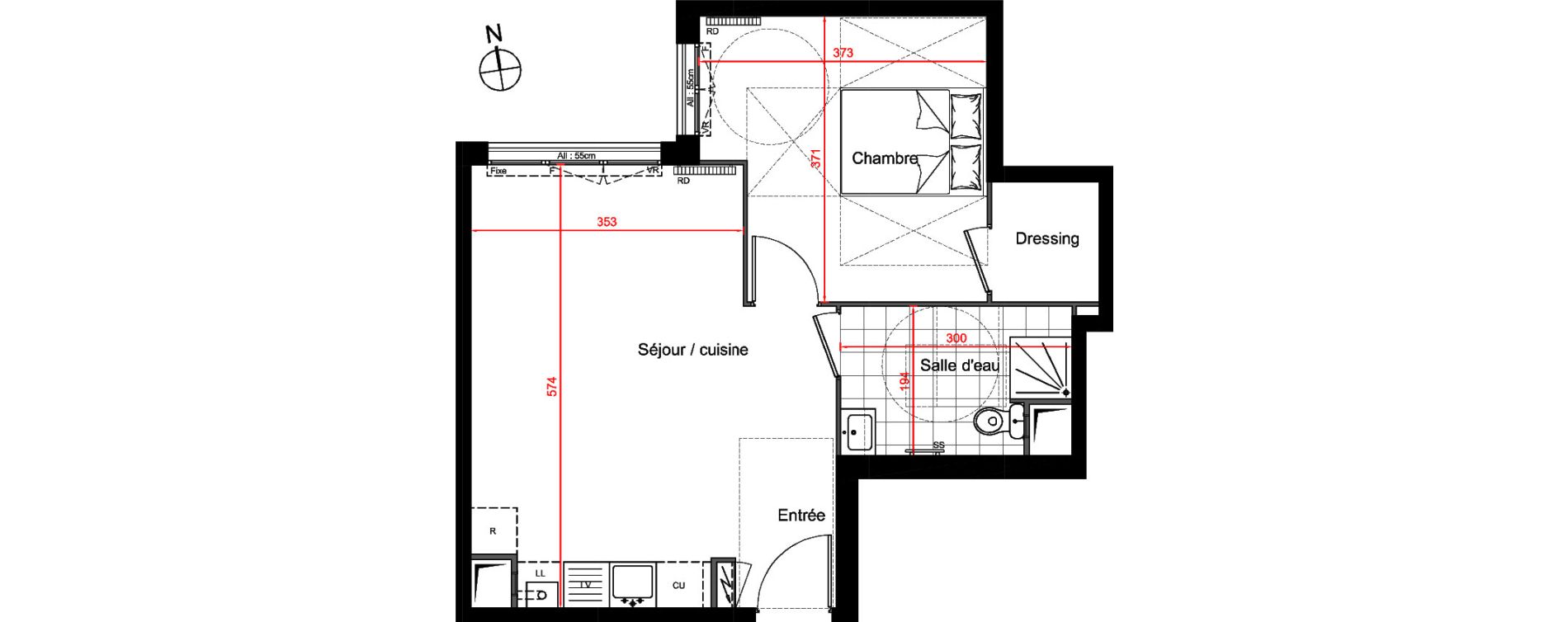 Appartement T2 de 44,55 m2 &agrave; Gagny Centre