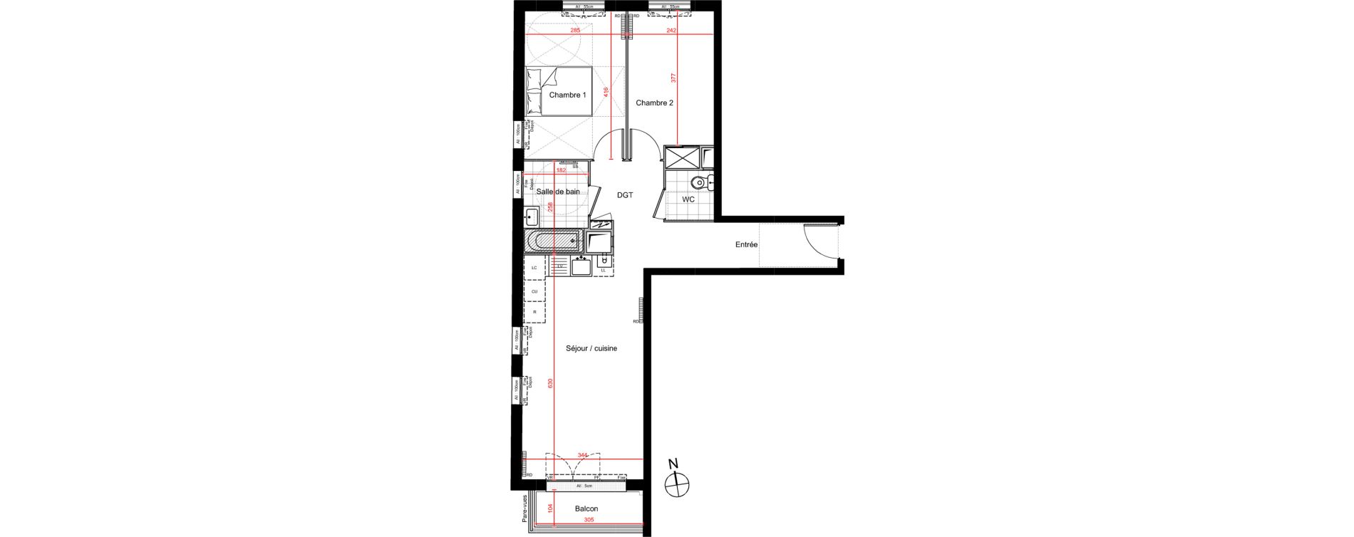 Appartement T3 de 61,44 m2 &agrave; Gagny Centre