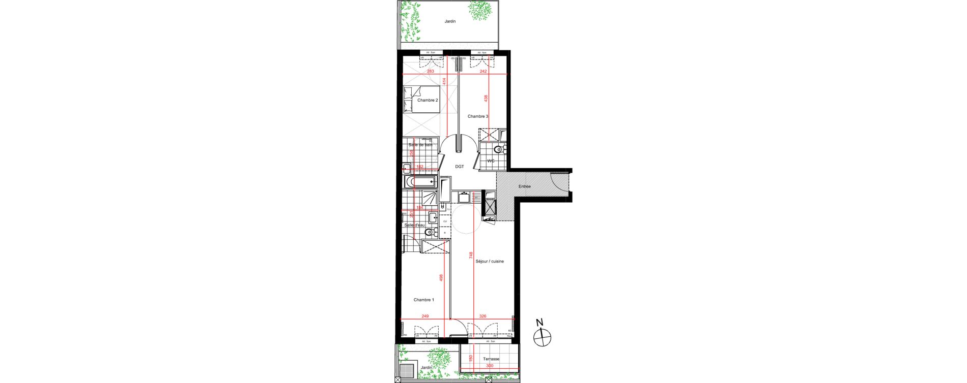 Appartement T4 de 80,37 m2 &agrave; Gagny Centre