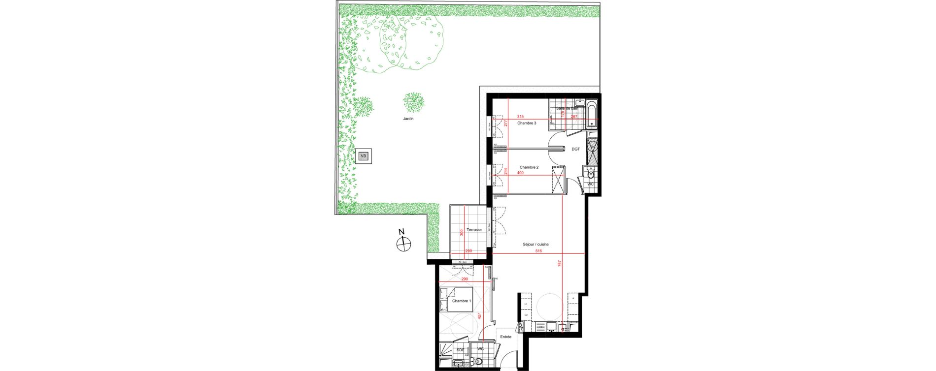 Appartement T4 de 86,99 m2 &agrave; Gagny Centre