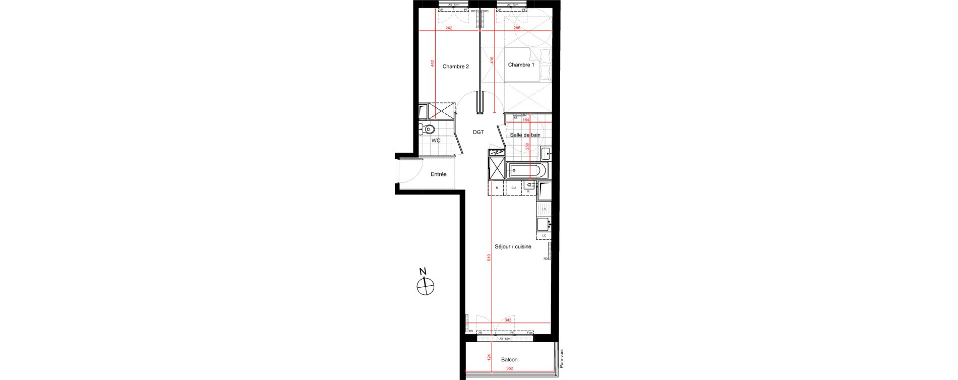 Appartement T3 de 57,13 m2 &agrave; Gagny Centre