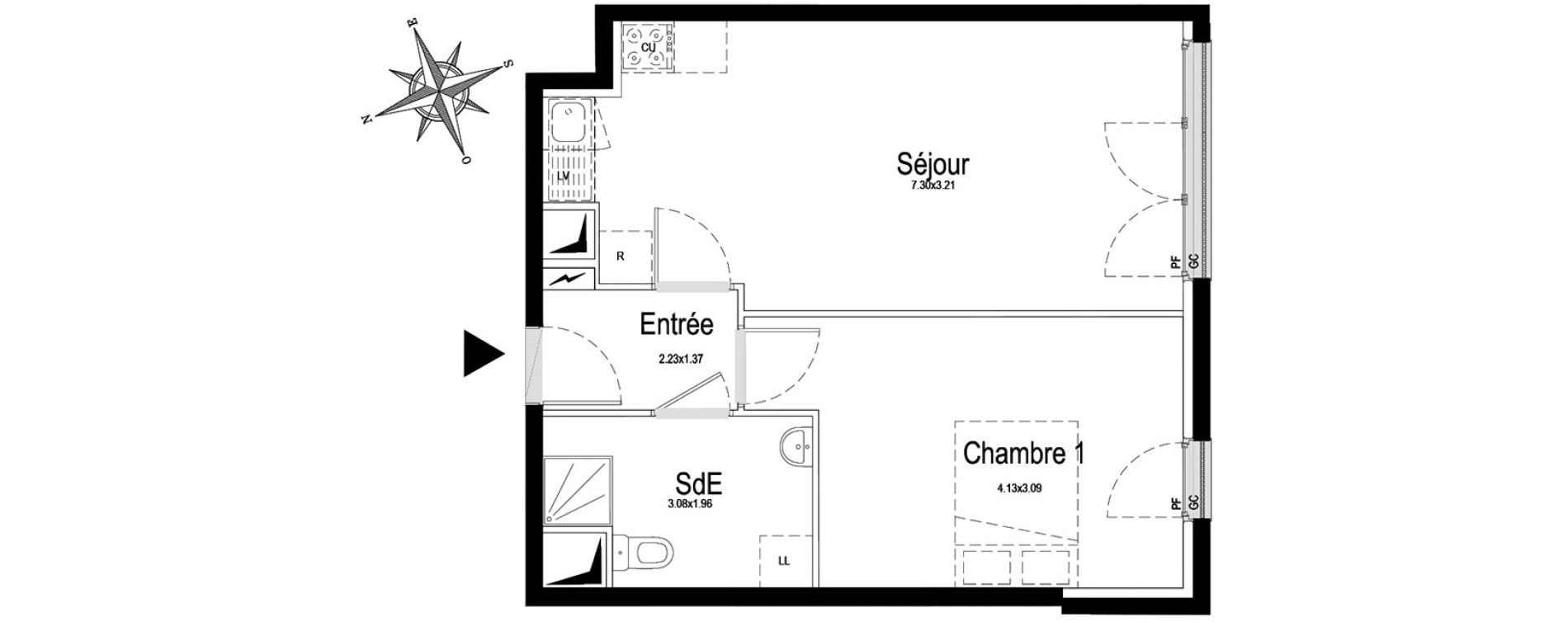 Appartement T2 de 44,47 m2 &agrave; La Courneuve Centre
