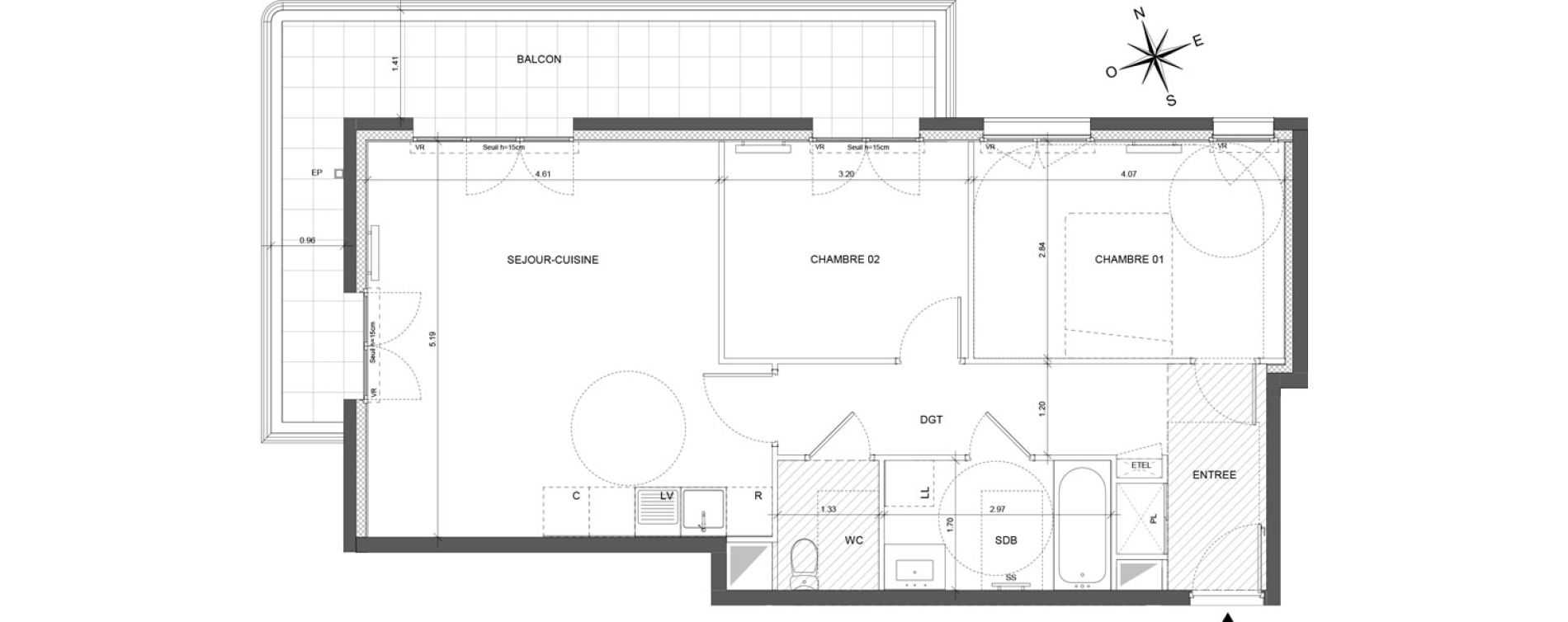 Appartement T3 de 64,03 m2 &agrave; La Courneuve Centre