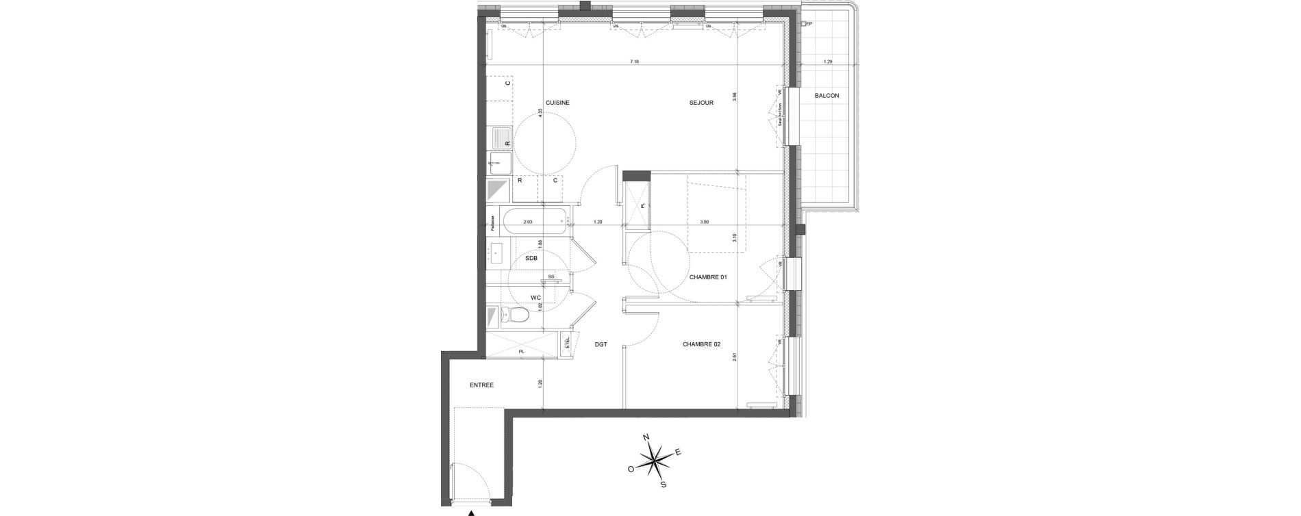 Appartement T3 de 67,99 m2 &agrave; La Courneuve Centre