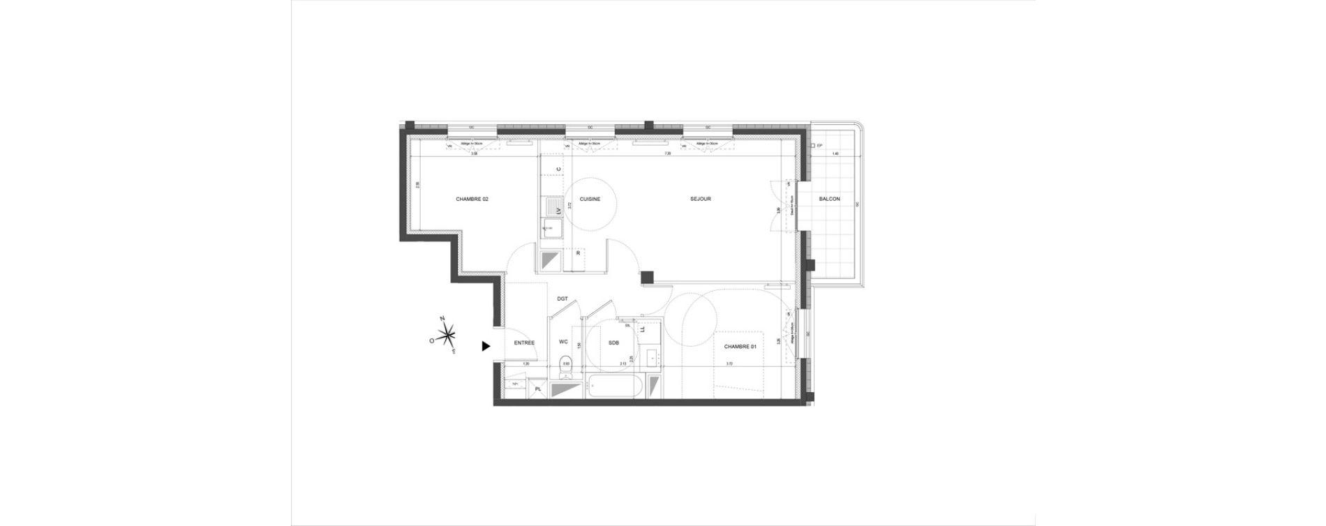 Appartement T3 de 64,74 m2 &agrave; La Courneuve Centre