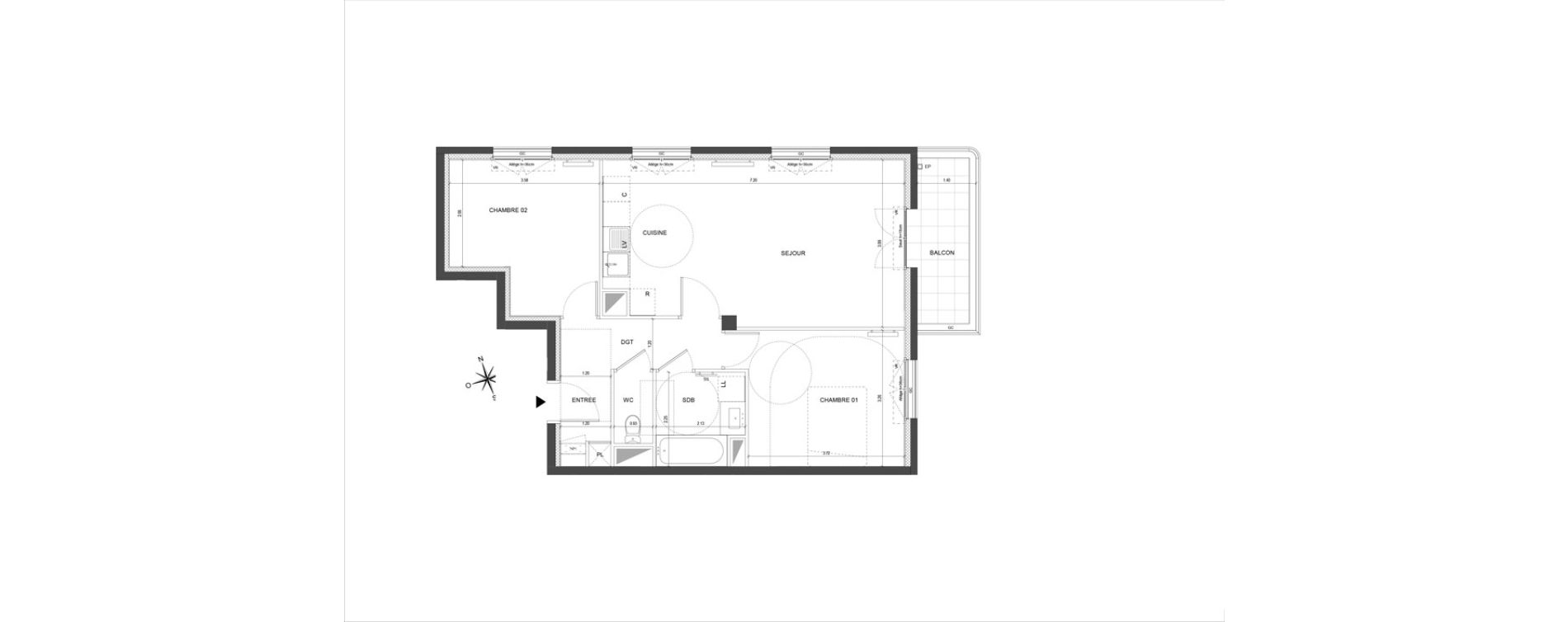 Appartement T3 de 64,74 m2 &agrave; La Courneuve Centre