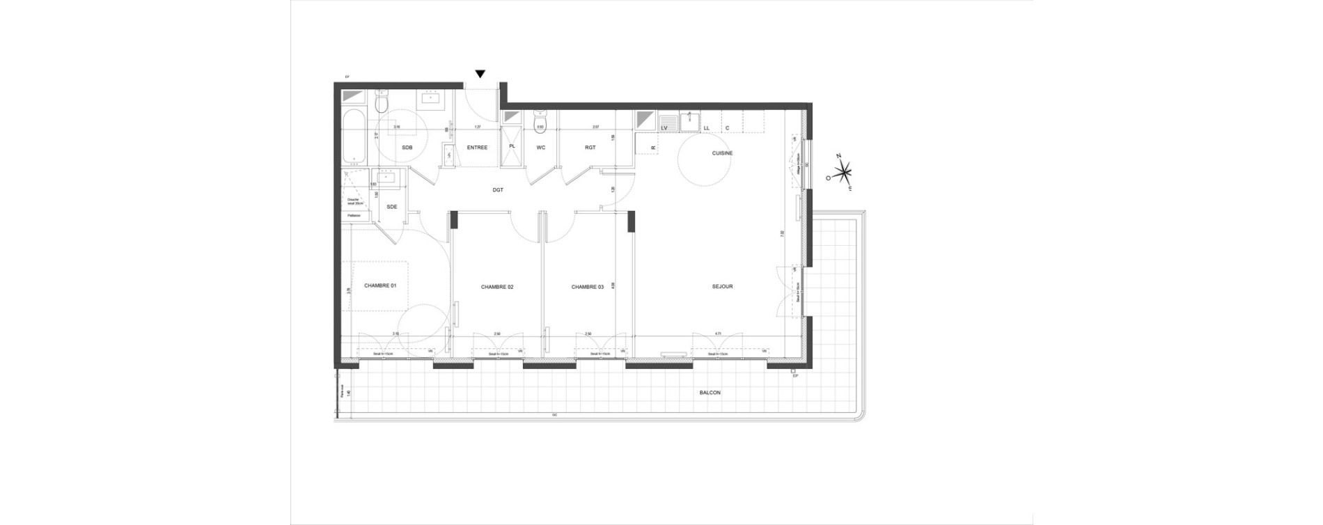 Appartement T4 de 89,83 m2 &agrave; La Courneuve Centre