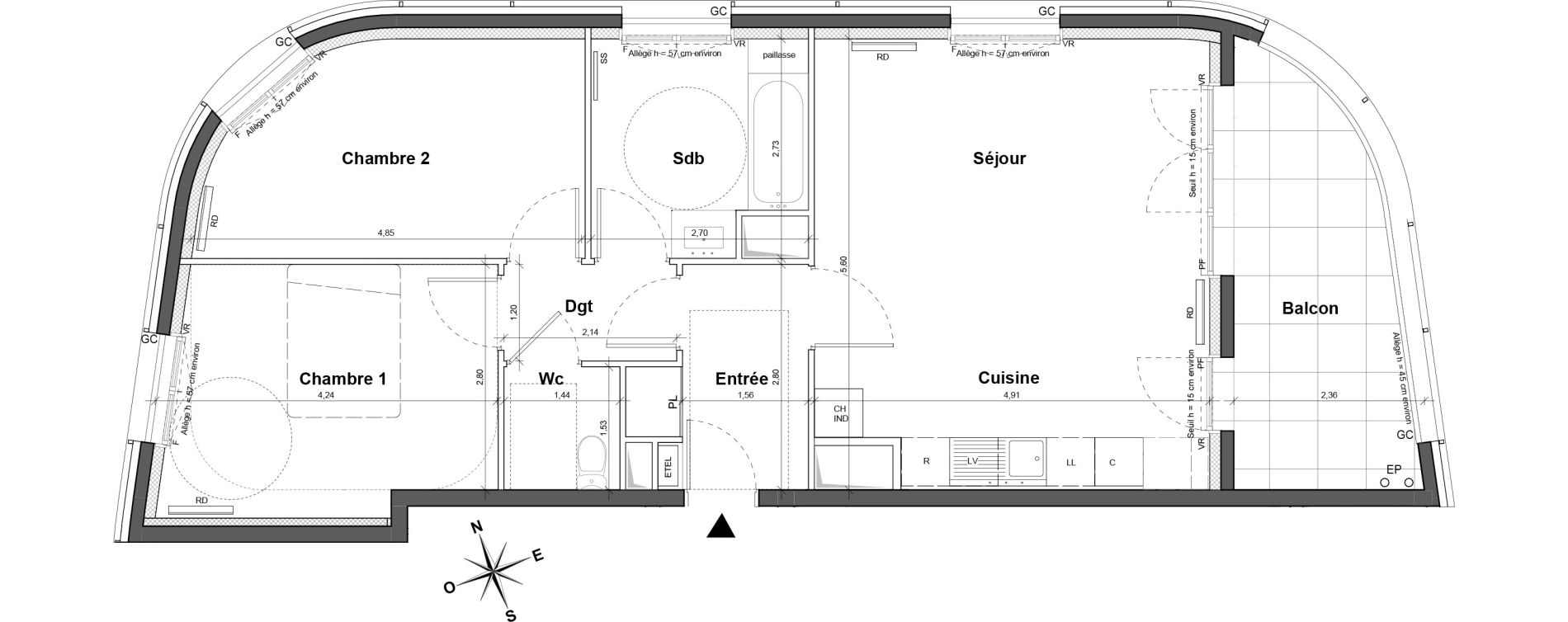 Appartement T3 de 67,67 m2 &agrave; La Courneuve Centre