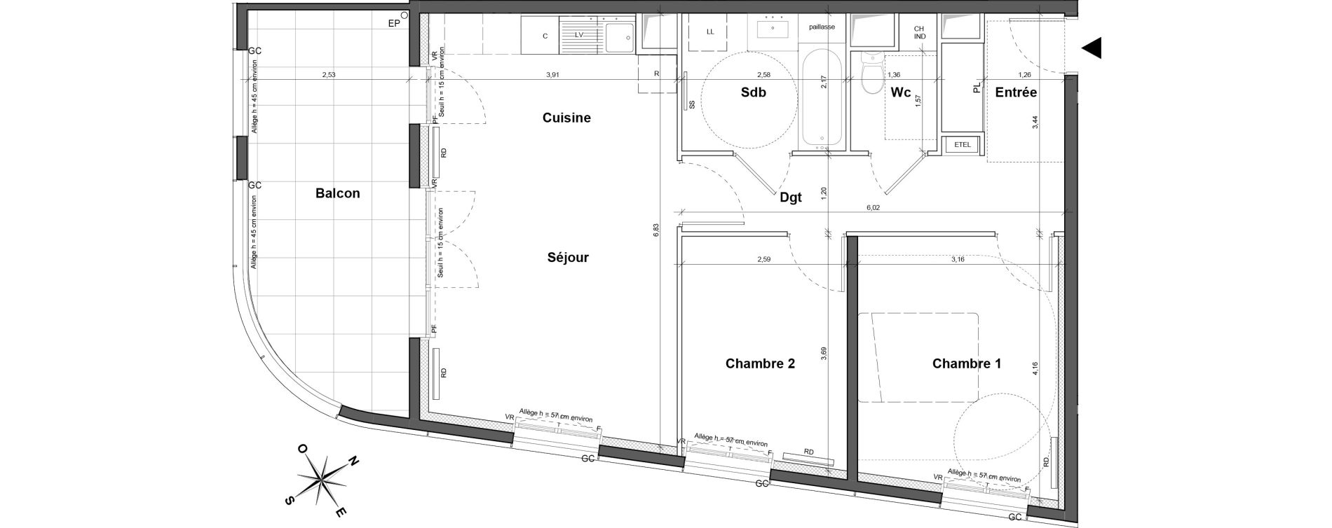 Appartement T3 de 66,13 m2 &agrave; La Courneuve Centre