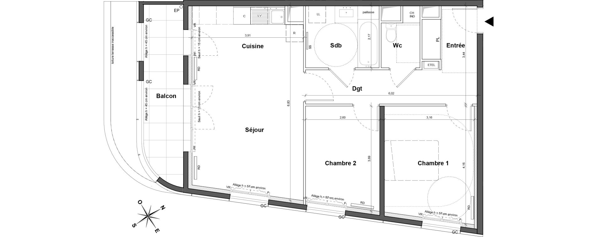 Appartement T3 de 66,13 m2 &agrave; La Courneuve Centre