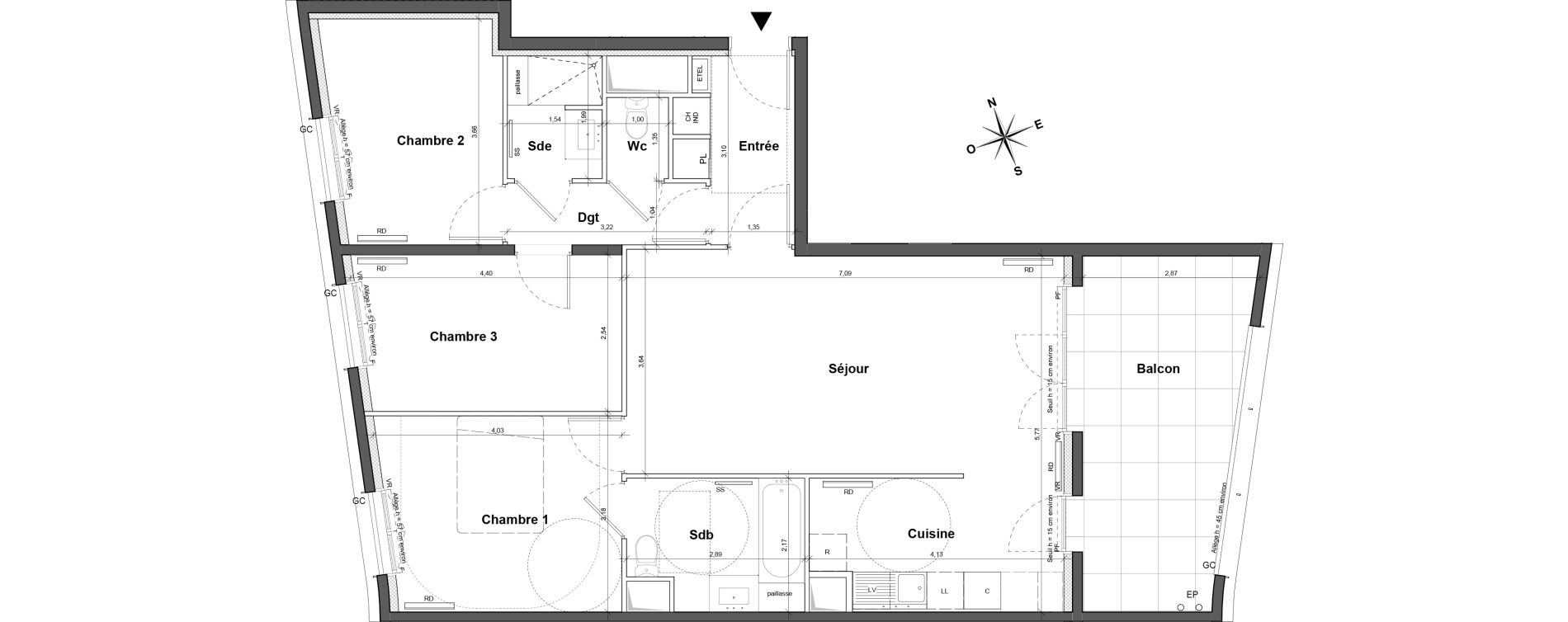 Appartement T4 de 85,29 m2 &agrave; La Courneuve Centre