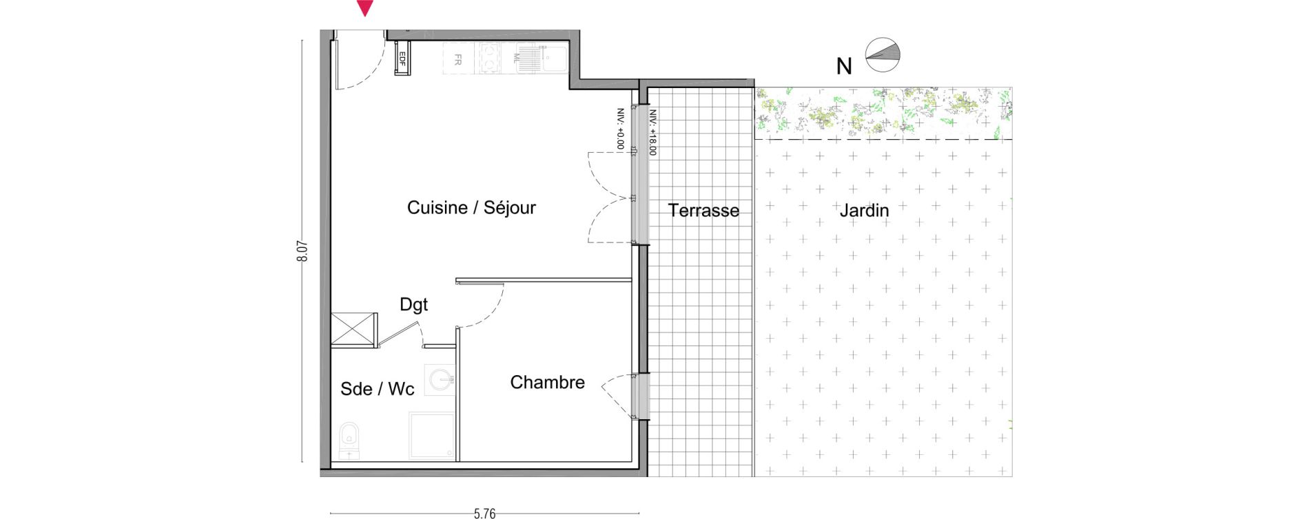 Appartement T2 de 44,60 m2 &agrave; La Courneuve Francs-tireurs - zola