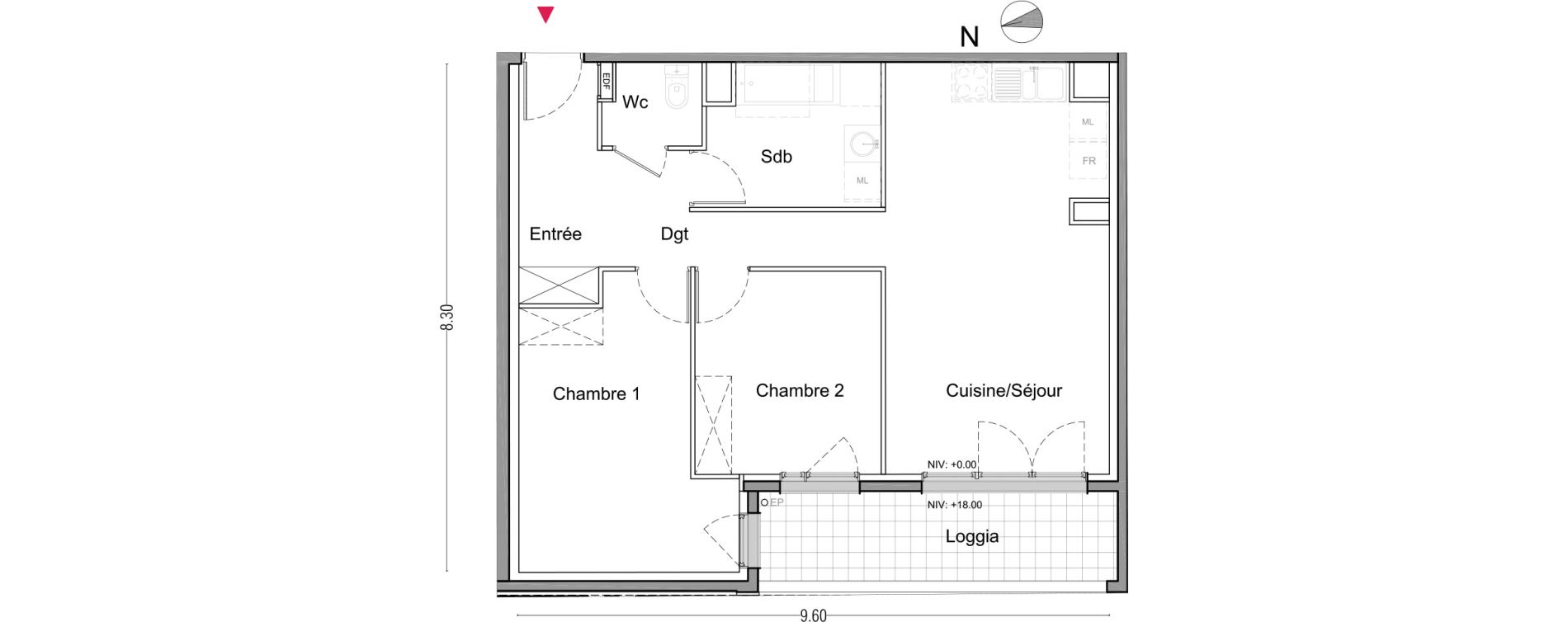 Appartement T3 de 67,20 m2 &agrave; La Courneuve Francs-tireurs - zola