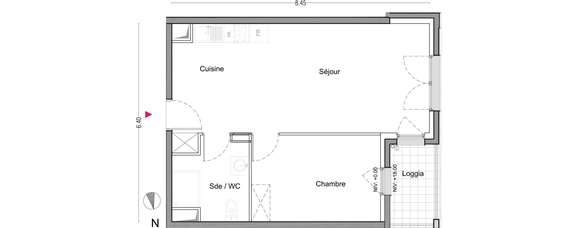 Appartement T2 de 46,80 m2 &agrave; La Courneuve Francs-tireurs - zola