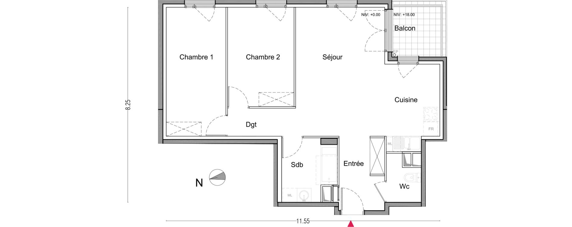 Appartement T3 de 71,50 m2 &agrave; La Courneuve Francs-tireurs - zola