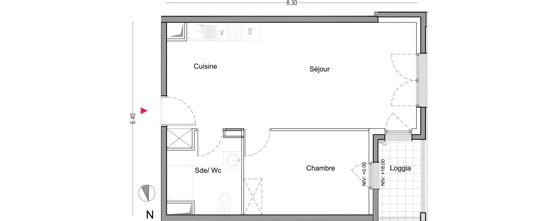 Appartement T2 de 46,80 m2 &agrave; La Courneuve Francs-tireurs - zola