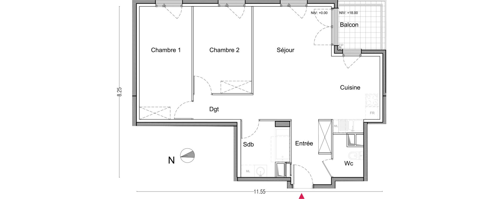 Appartement T3 de 71,90 m2 &agrave; La Courneuve Francs-tireurs - zola