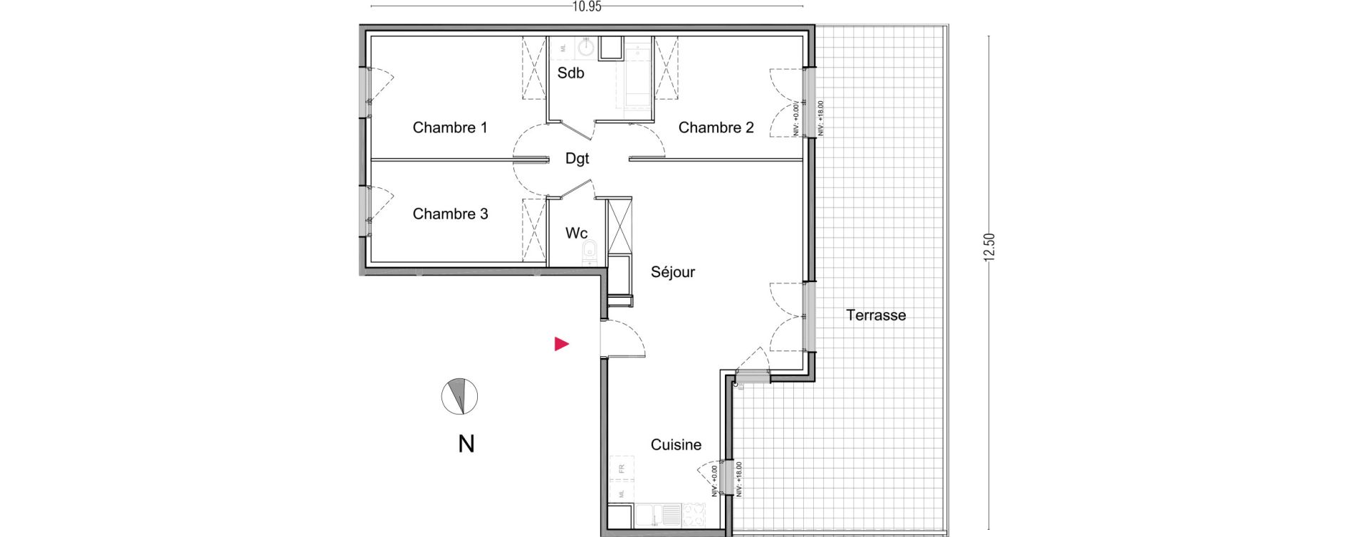 Appartement T4 de 84,50 m2 &agrave; La Courneuve Francs-tireurs - zola