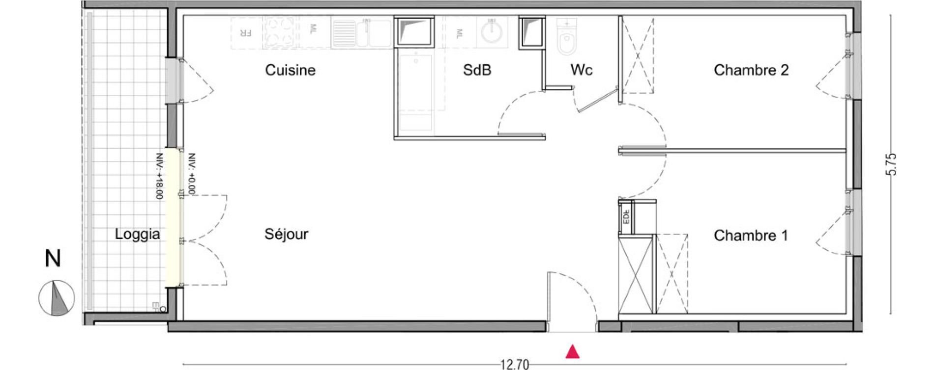 Appartement T3 de 71,80 m2 &agrave; La Courneuve Francs-tireurs - zola