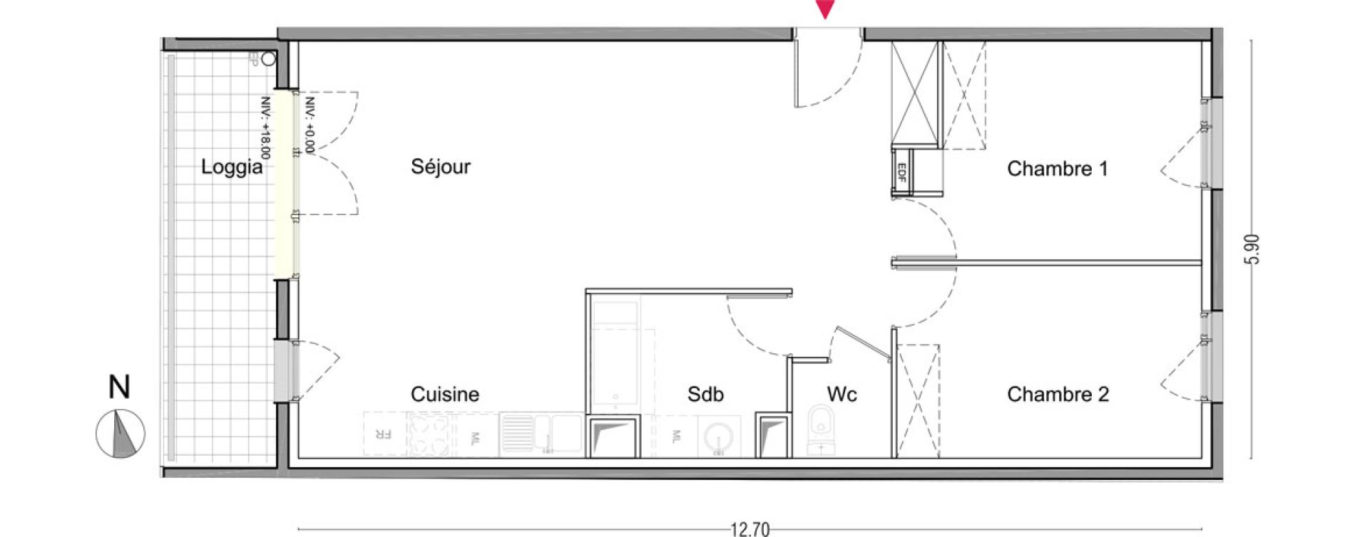 Appartement T3 de 72,70 m2 &agrave; La Courneuve Francs-tireurs - zola