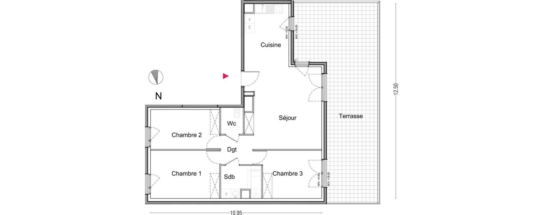 Appartement T4 de 83,90 m2 &agrave; La Courneuve Francs-tireurs - zola