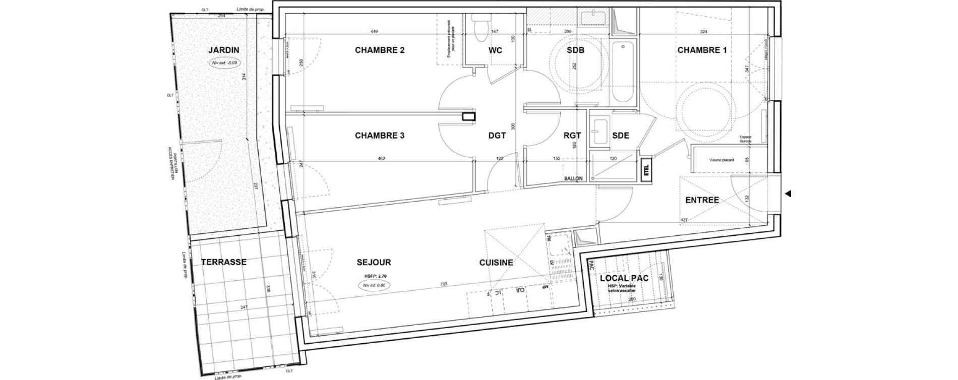 Appartement T4 de 80,39 m2 &agrave; La Courneuve Anatole france - r&acirc;teau