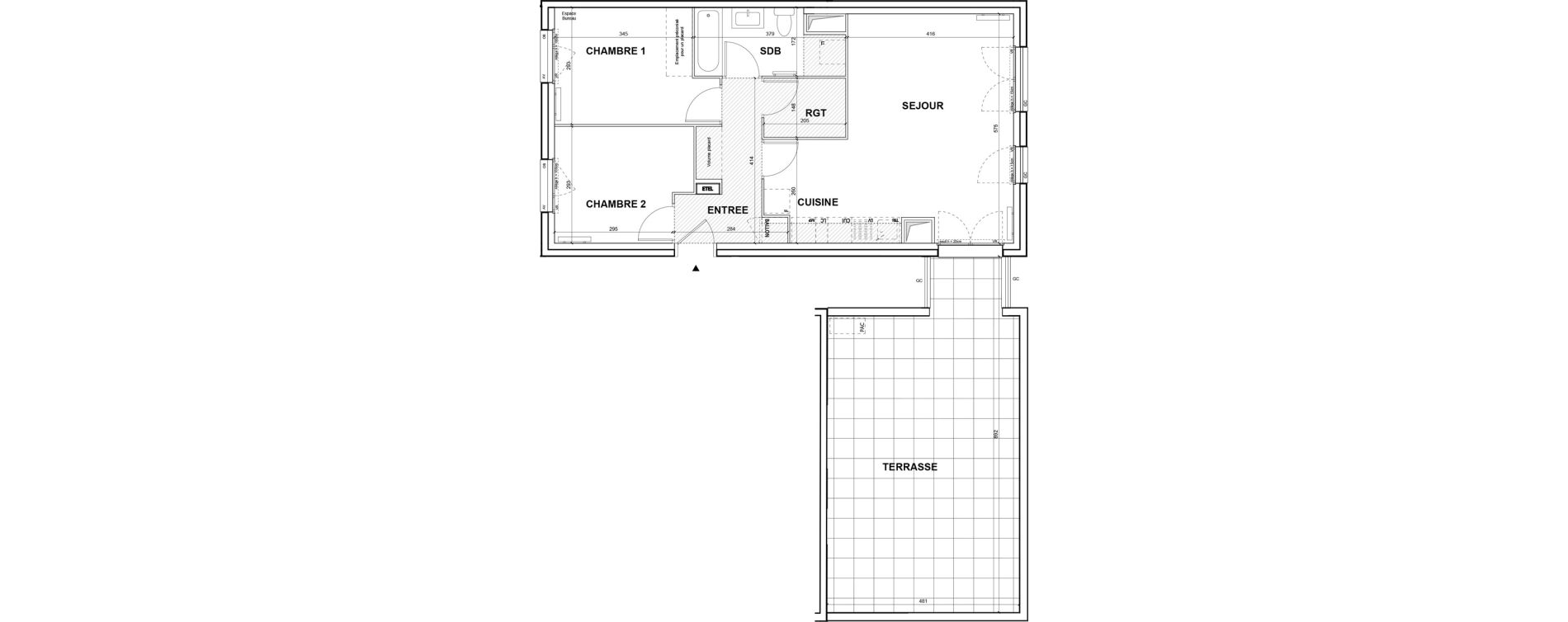 Appartement T3 de 64,68 m2 &agrave; La Courneuve Anatole france - r&acirc;teau