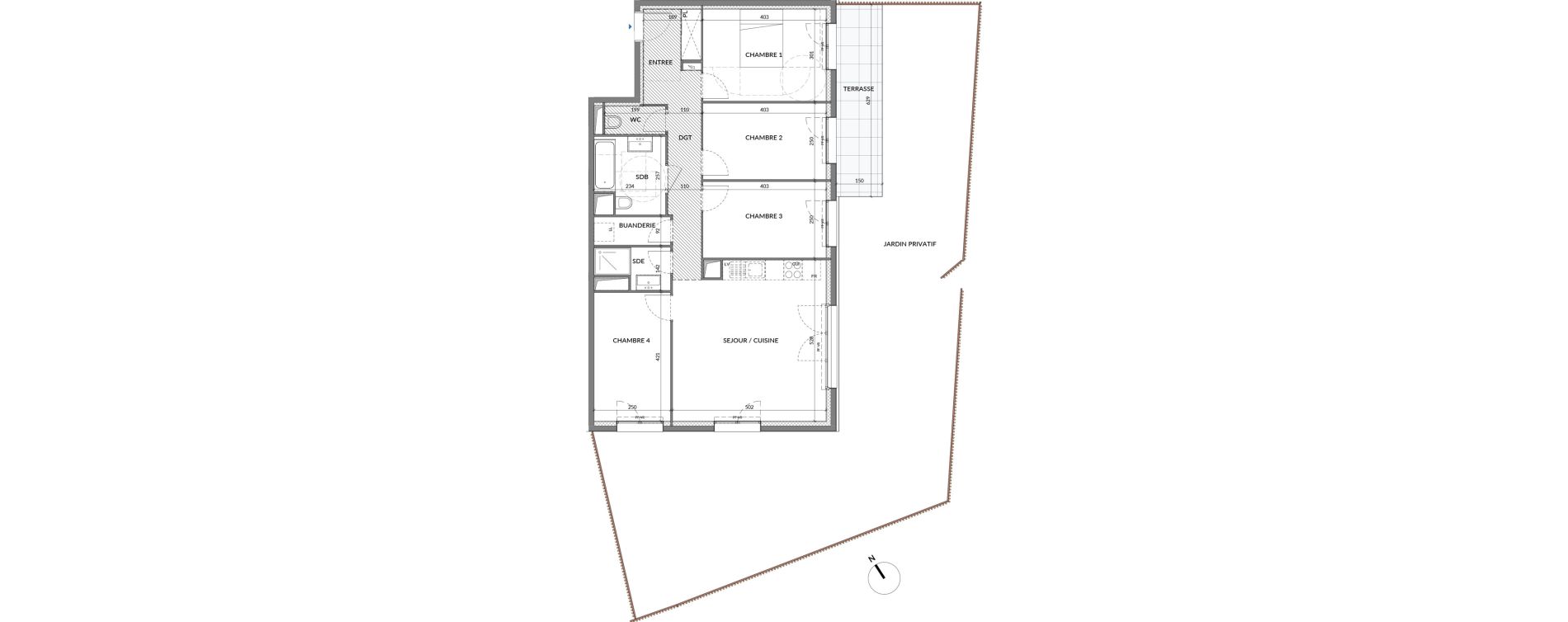Appartement T5 de 92,58 m2 &agrave; La Courneuve Quinet cachin