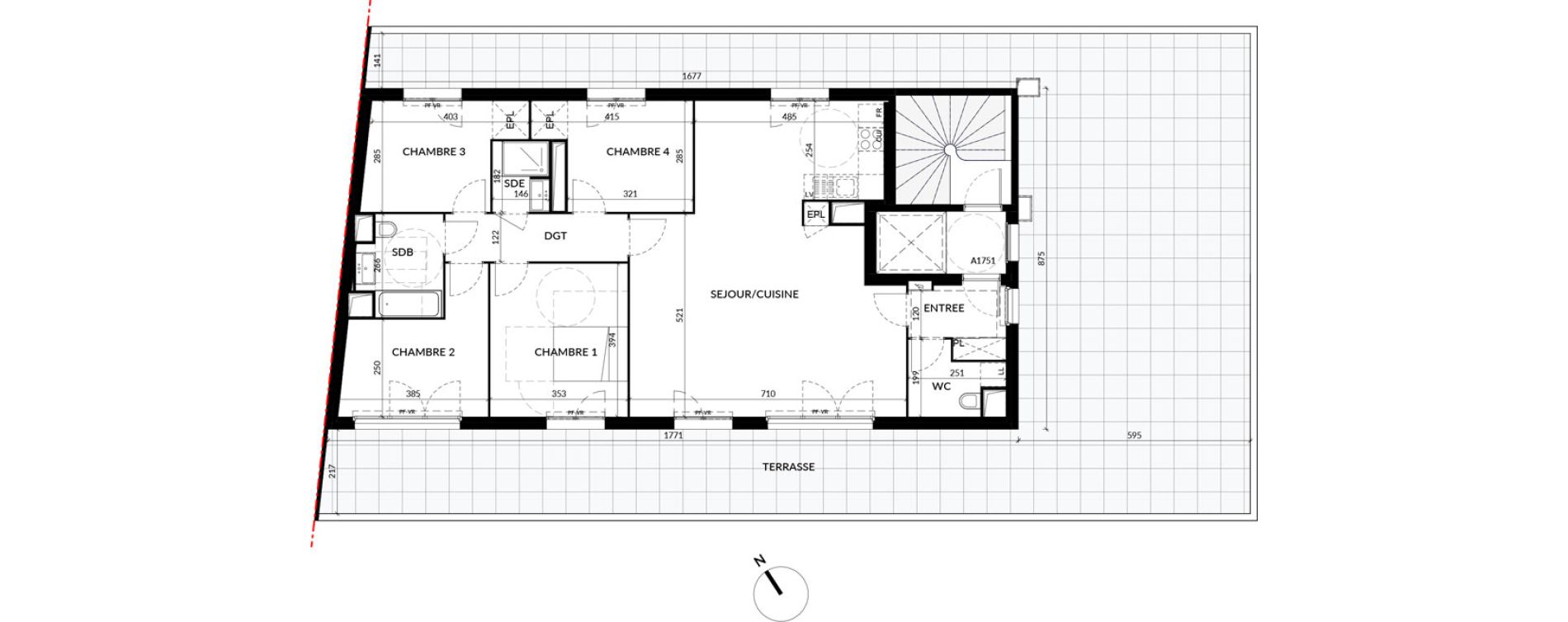 Appartement T5 de 113,90 m2 &agrave; La Courneuve Quinet cachin