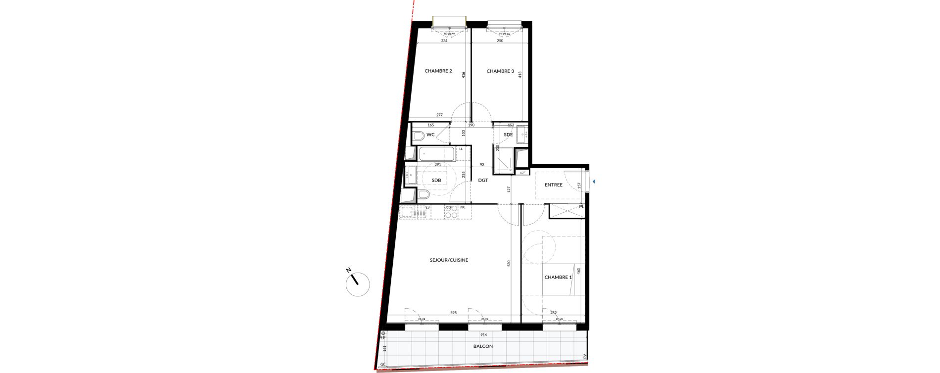 Appartement T4 de 86,99 m2 &agrave; La Courneuve Quinet cachin