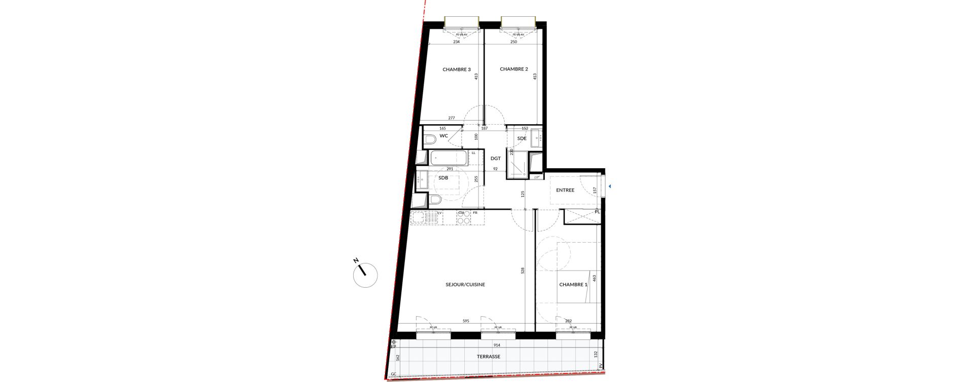 Appartement T4 de 86,99 m2 &agrave; La Courneuve Quinet cachin