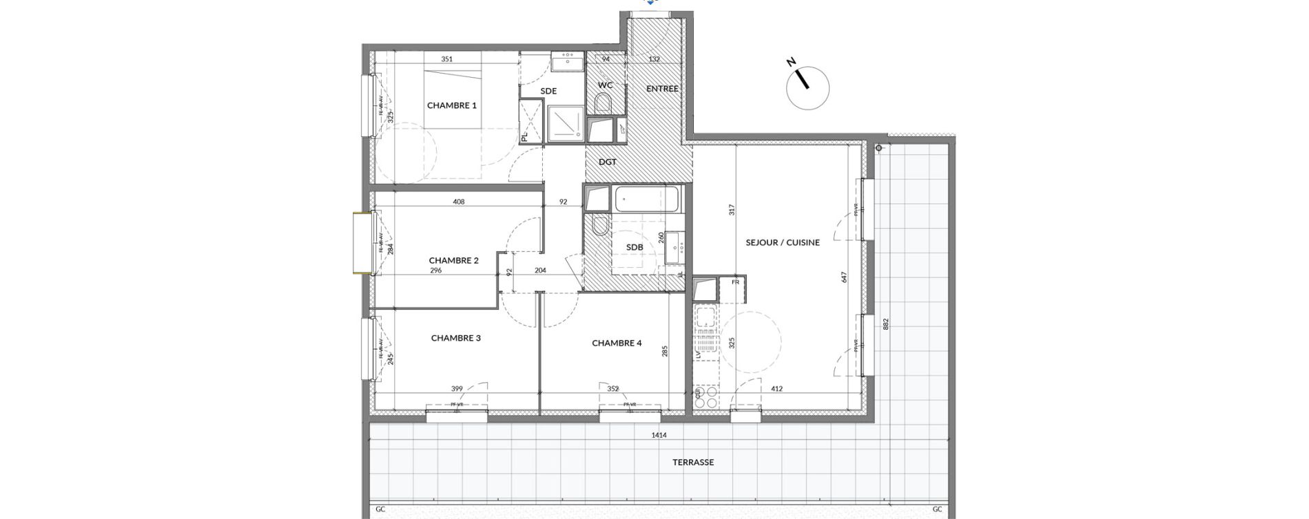 Appartement T5 de 90,31 m2 &agrave; La Courneuve Quinet cachin