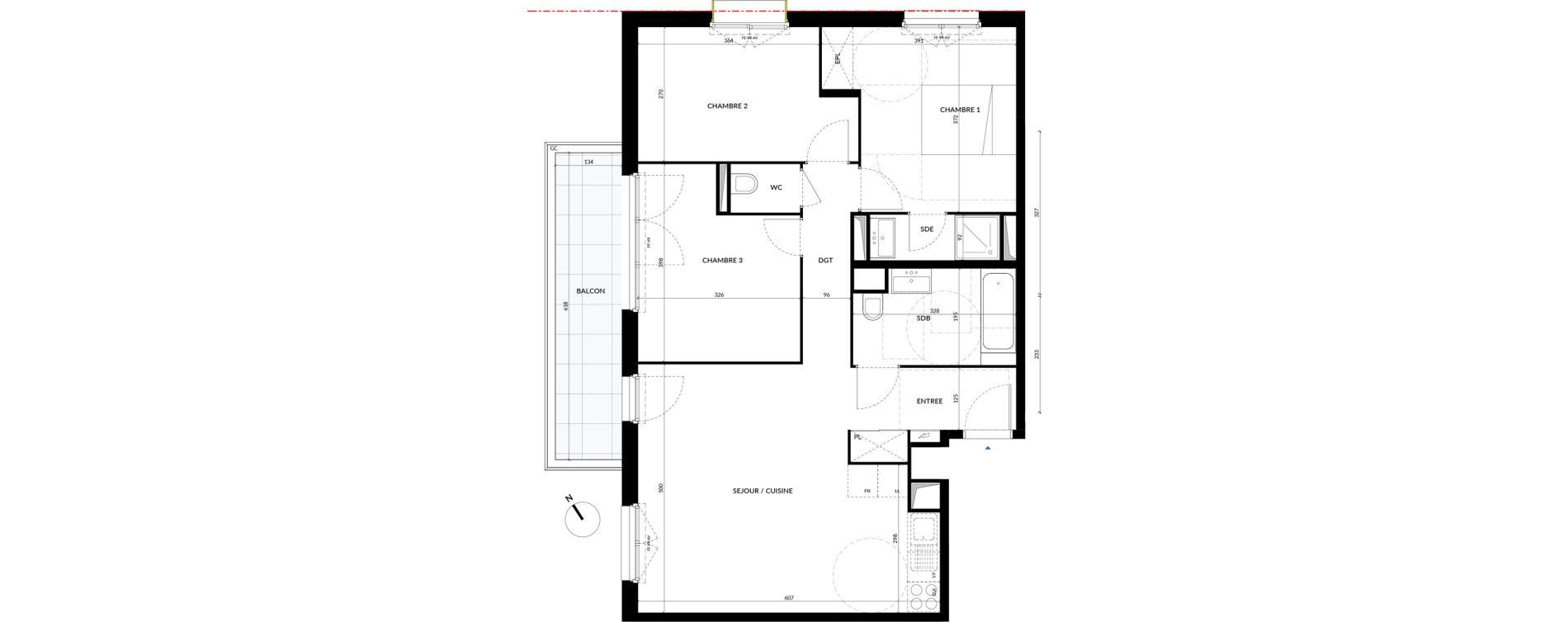 Appartement T4 de 79,67 m2 &agrave; La Courneuve Quinet cachin