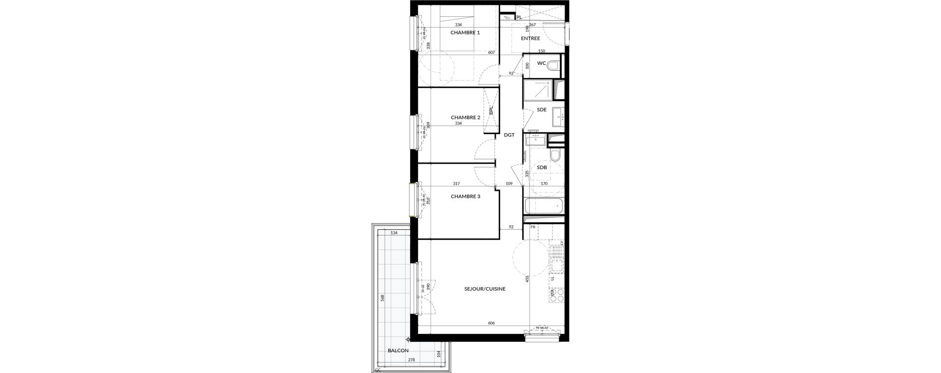 Appartement T4 de 79,03 m2 &agrave; La Courneuve Quinet cachin