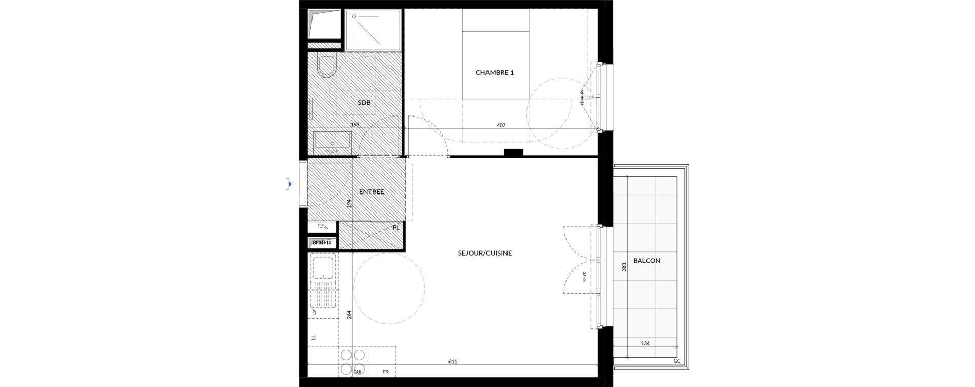 Appartement T2 de 45,84 m2 &agrave; La Courneuve Quinet cachin