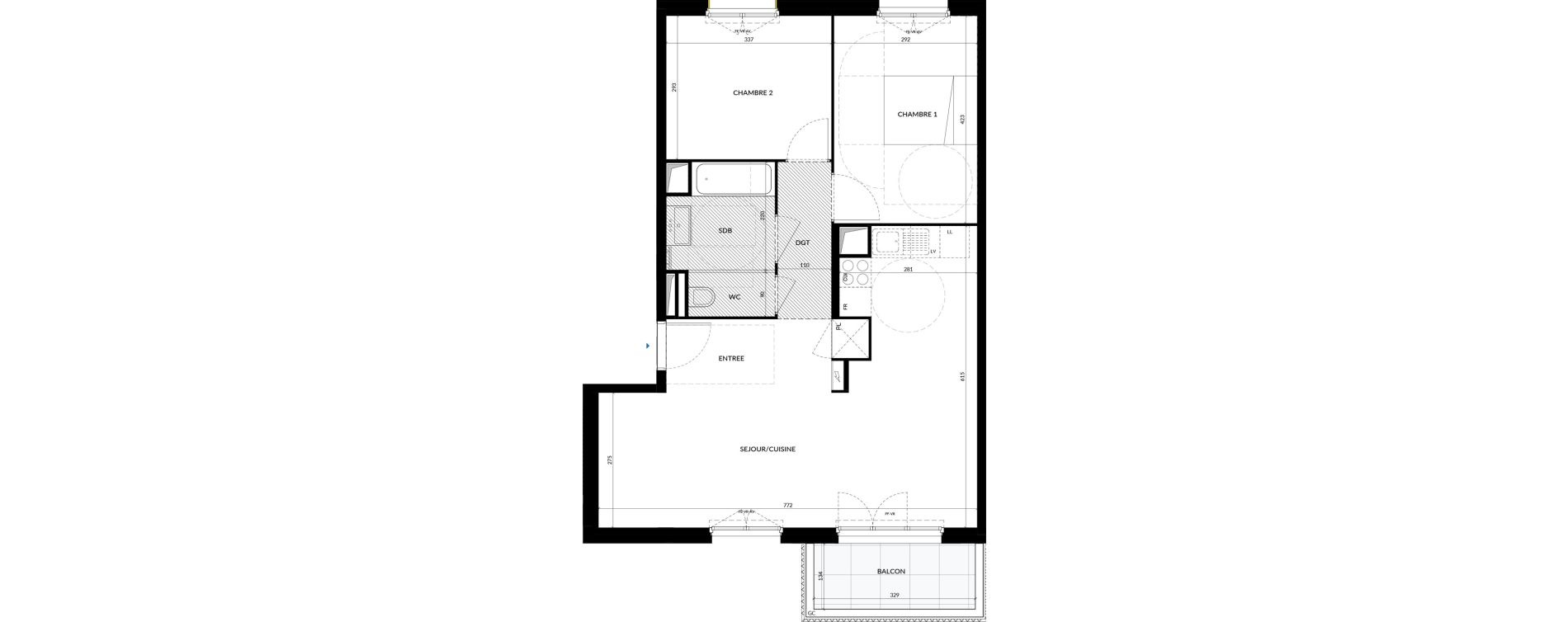 Appartement T3 de 67,35 m2 &agrave; La Courneuve Quinet cachin